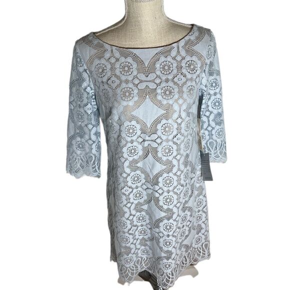 Eliza J Light Blue Lace Dress NWT - Picture 1 of 9